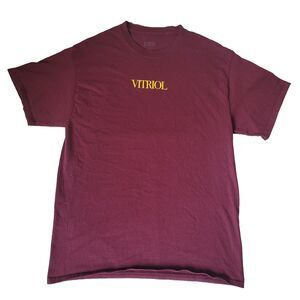 Vitriol Angelic Virtues Devilish T Shirt Mens Large Burgundy Graphic Tee